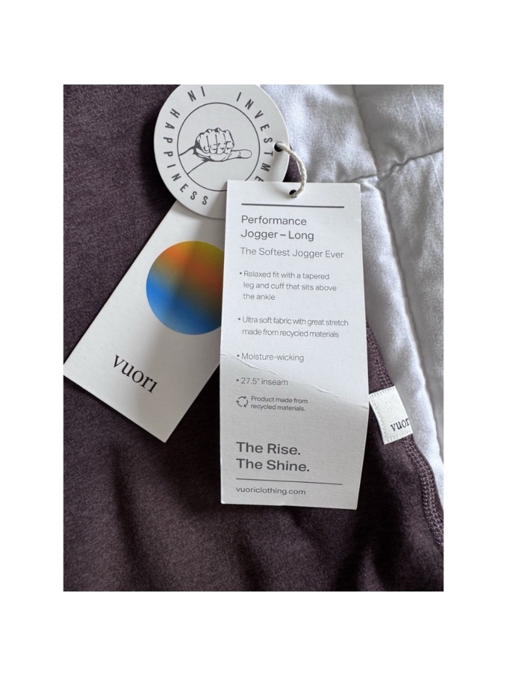 NWT Vuori Joggers in Java Heather Full Length